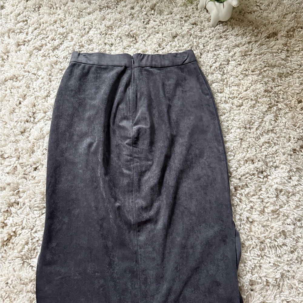 Wilfred Gray Pencil Midi Skirt with Slit - Picture 6 of 7